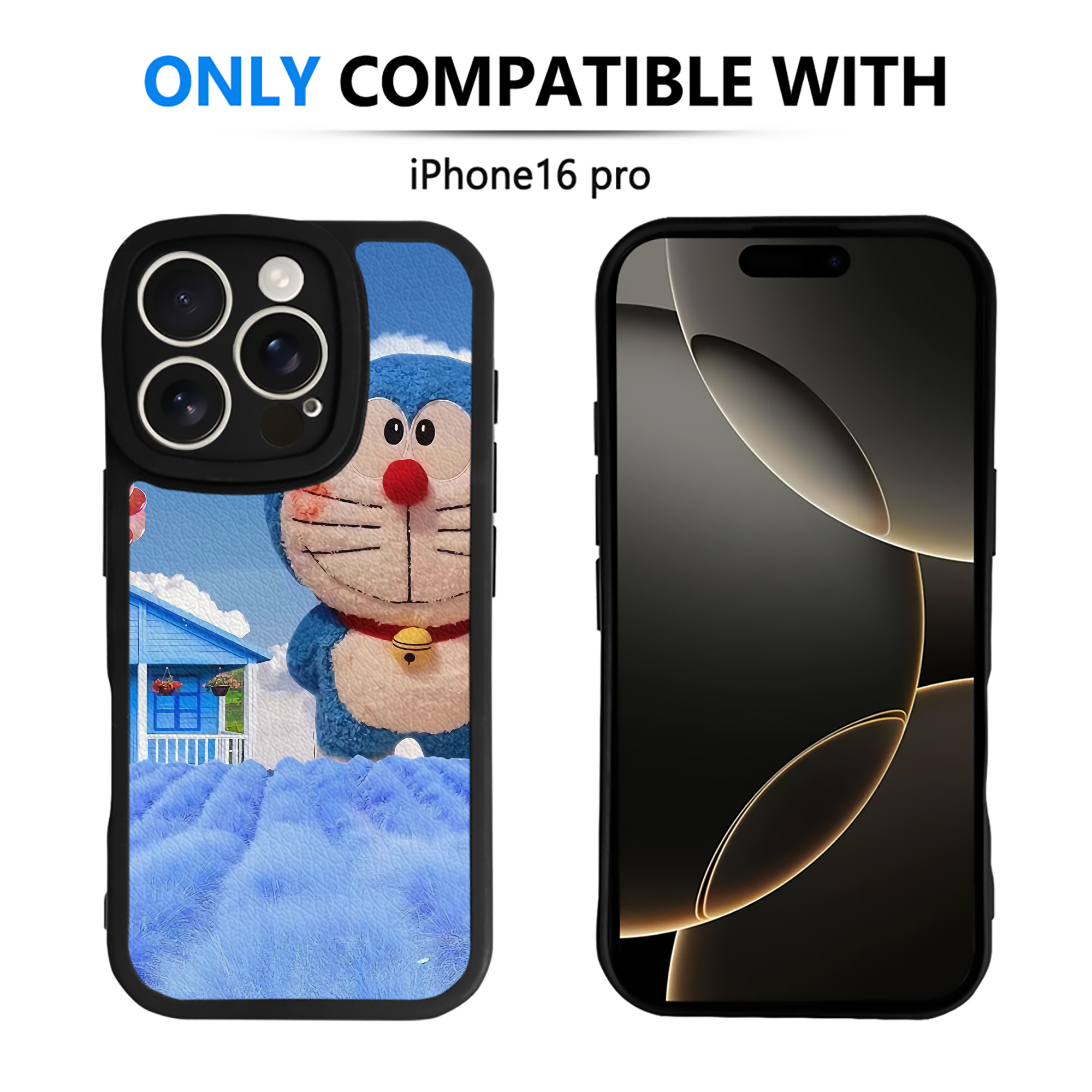 （画像用） ドラえもん Doraemon 【iPhone 16シリーズ対応】シリコンスマホケース（レザー調） 材質：シリコン